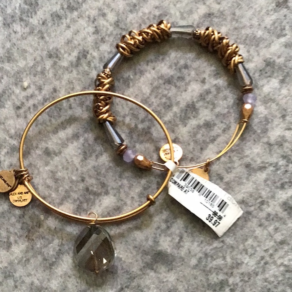 Alex and Ani Gold and Silver Expandable Wire Bracelets